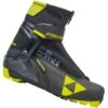 Fischer JR Combi Langlaufschuhe Black/Yellow Kinder