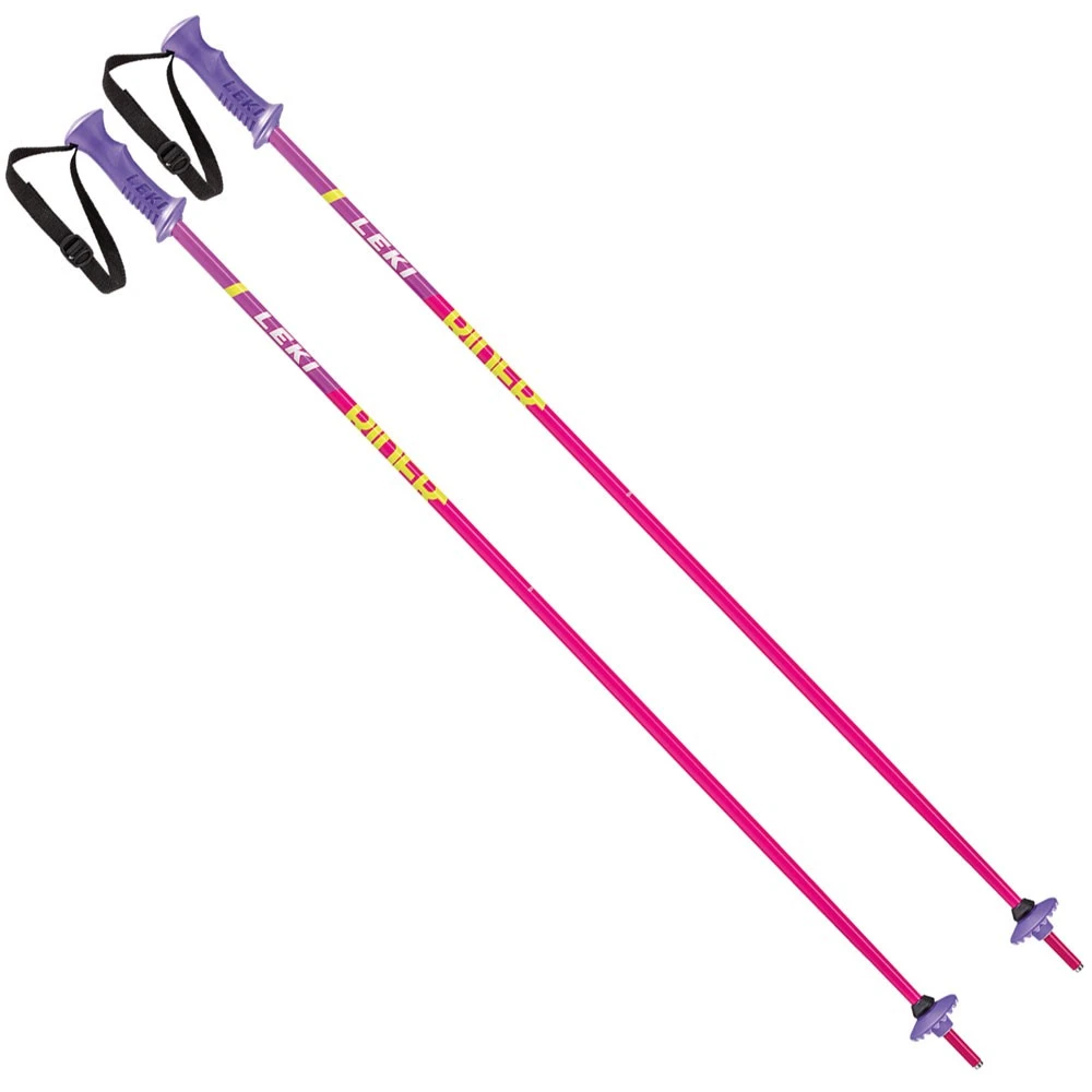 Leki Rider Skistöcke Pink-Weiß/Grün-Lila Kinder 1 Leki Rider Skistöcke Pink-Weiß/Grün-Lila Kinder
