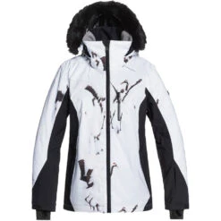 Roxy Jet Ski Snowboardjacke True Black White Birds Damen -Skiausrüstung Geschäft roxy jet ski erjtj03218 kvj2 04 grossVdD2MIPQIPeGl