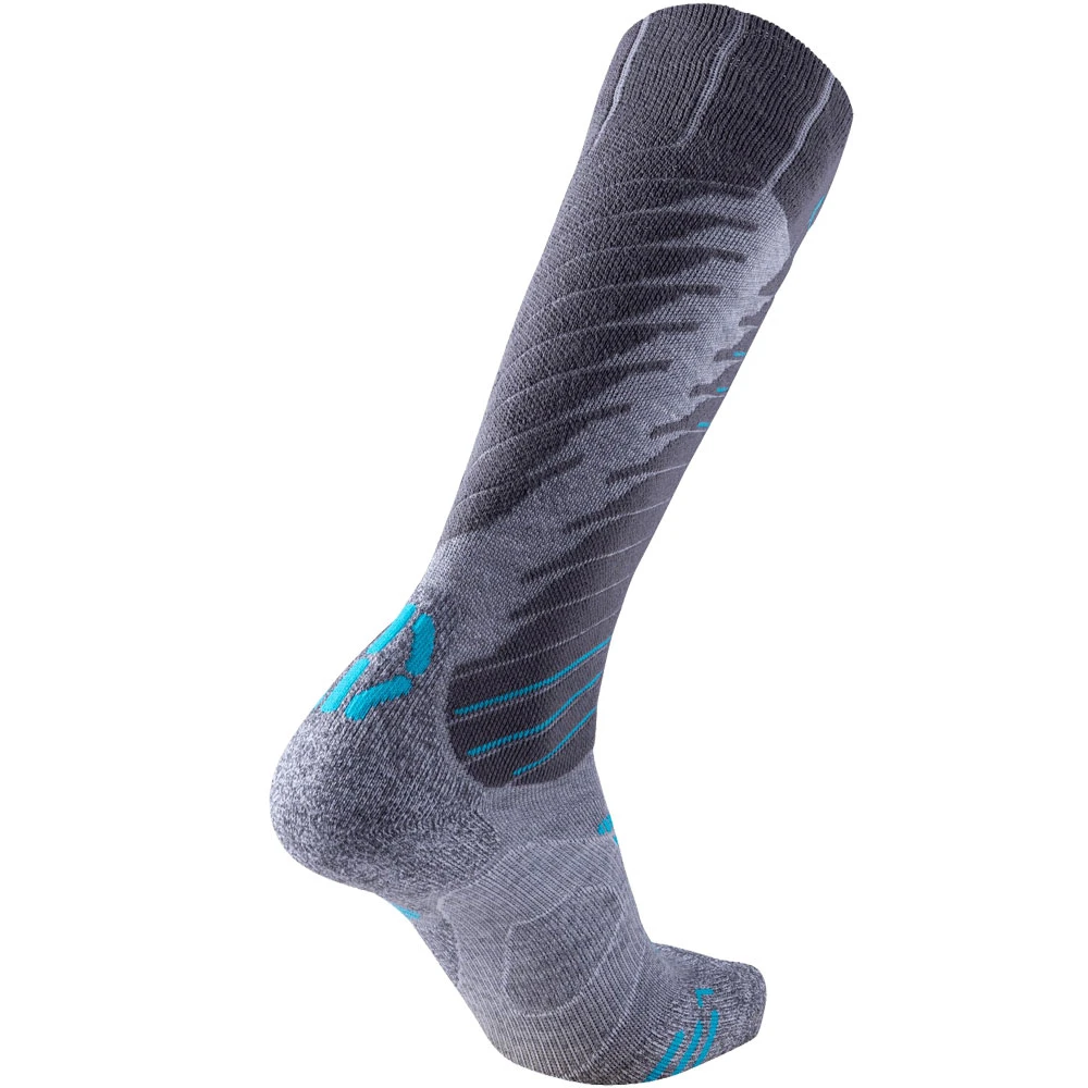 UYN Ski Comfort Funktionssocken Grey/Turquoise Damen 2 UYN Ski Comfort Funktionssocken Grey/Turquoise Damen – Bild 2